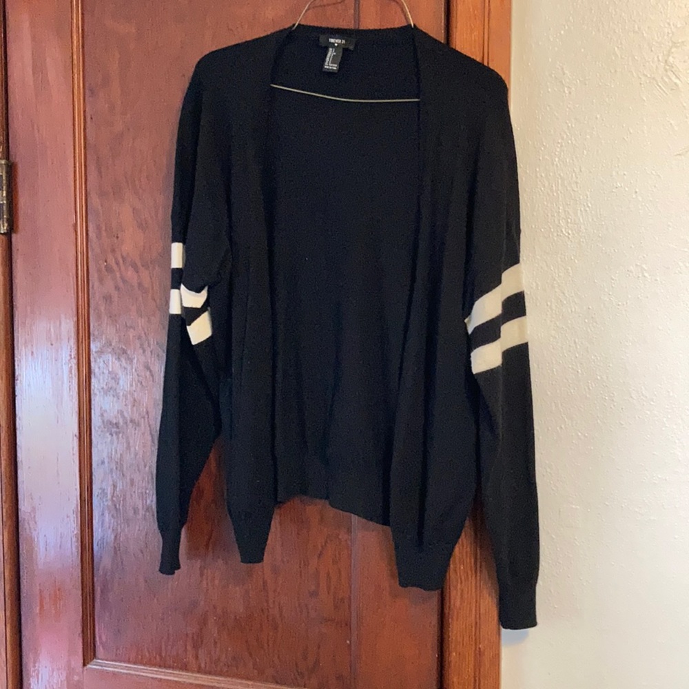 🌻 Varsity style black cardigan